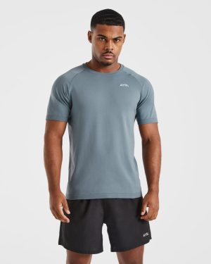 Ascend Seamless T-Shirt - Slate Blue: The Ultimate Performance Essential