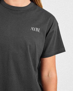 Athletics Club Oversized T Shirt - Charcoal: The Ultimate Blend of Comfort and Style