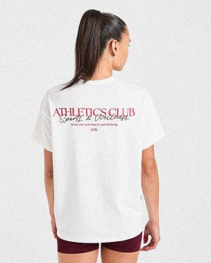 Athletics Club Oversized T Shirt - Off White: The Ultimate Blend of Comfort and Style