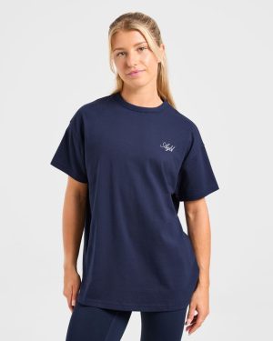Athletics Sport Dept Oversized T Shirt - Navy: The Ultimate Blend of Comfort and Style