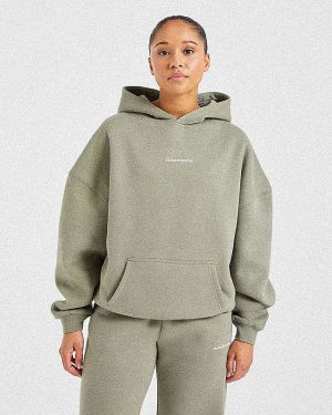 Athletics Track Oversized Hoodie - Muted Olive: The Ultimate Comfort Upgrade