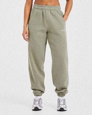 Athletics Track Oversized Joggers - Muted Olive: The Ultimate Comfort Staple