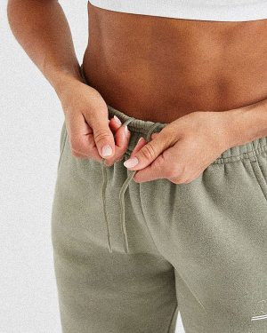 Athletics Track Oversized Straight Leg Joggers - Muted Olive