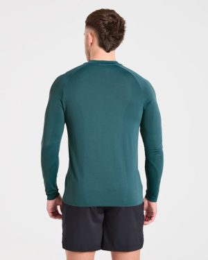 Attain Seamless Long Sleeve T Shirt - Pine Forest: The Ultimate Performance Essential