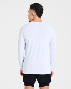 Attain Seamless Long Sleeve T Shirt - Storm White: The Ultimate Performance Essential