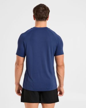 Attain Seamless T Shirt - Dusky Navy: The Ultimate Performance Essential