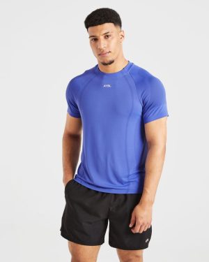 Attain Seamless T Shirt - Indigo Mist: The Ultimate Performance Essential