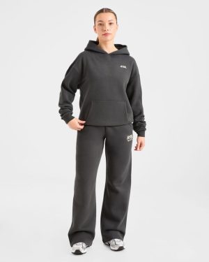 AYBL Sports Club Oversized Hoodie - Charcoal/Yellow: The Ultimate Comfort & Style Fusion