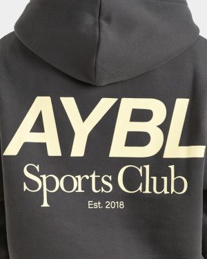 AYBL Sports Club Oversized Hoodie - Charcoal/Yellow: The Ultimate Comfort & Style Fusion