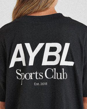 AYBL Sports Club Oversized T-Shirt - Black: The Ultimate Blend of Comfort and Style