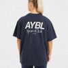 AYBL Sports Club Oversized T-Shirt: The Ultimate Navy & Off-White Essential