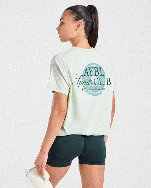 AYBL Sports Club Script Oversized T Shirt - Green: The Ultimate Gym-to-Street Essential