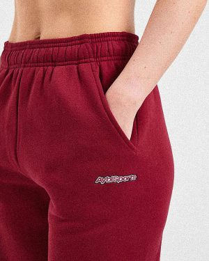 AYBL Sports Outline Oversized Joggers - Burgundy: The Ultimate Comfort Staple