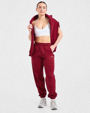 AYBL Sports Outline Oversized Joggers - Burgundy: The Ultimate Comfort Staple