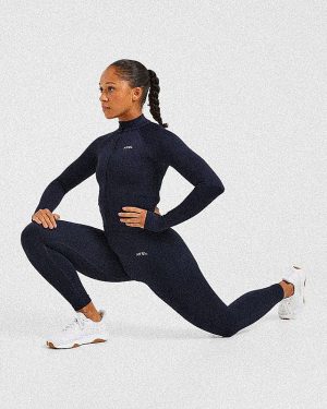 Balance V3 Seamless Zip Jacket - Navy: The Ultimate Sculpting Workout Essential