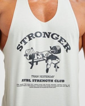 Bench Press Stringer - Muted Mint: The Ultimate Lifter's Tank