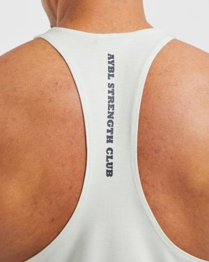 Bench Press Stringer - Muted Mint: The Ultimate Lifter's Tank