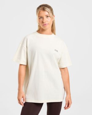 Body, Mind, You Oversized T-Shirt: The Ultimate Beige/Brown Essential