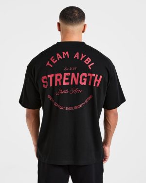 Cam Kissel x Strength Starts Here Oversized T-Shirt - Black/Red
