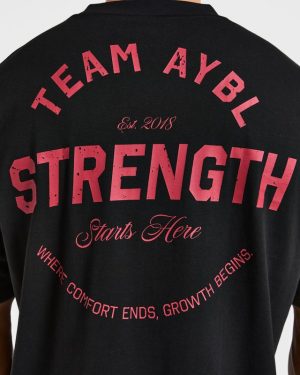 Cam Kissel x Strength Starts Here Oversized T-Shirt - Black/Red