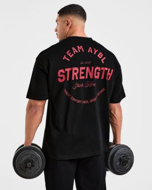 Cam Kissel x Strength Starts Here Oversized T-Shirt - Black/Red