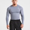 Slate Grey Compression Long Sleeve T-Shirt | Advanced Muscle Support