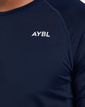 Navy Compression Long Sleeve T-Shirt: Ultimate Performance & Muscle Definition