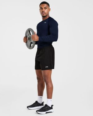 Navy Compression Long Sleeve T-Shirt: Ultimate Performance & Muscle Definition