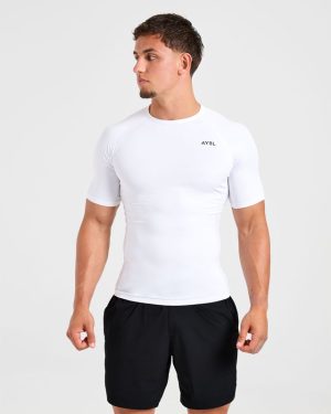 Elite White Compression T-Shirt for Peak Performance