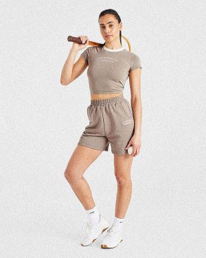 Courtside Baby Tee - Mocha: The Ultimate Blend of Sporty Chic and Everyday Comfort