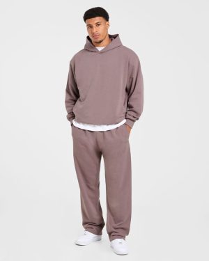 Craft Oversized Straight Leg Joggers - Muted Plum: The Ultimate Comfort Fit