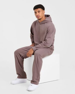 Craft Oversized Straight Leg Joggers - Muted Plum: The Ultimate Comfort Fit