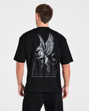 Creatures Of Power Oversized T-Shirt - Premium Black Cotton Tee