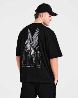 Creatures Of Power Oversized T-Shirt - Premium Black Cotton Tee