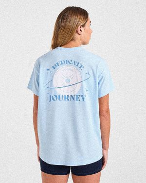 Dedicate To The Journey Oversized T Shirt - Blue: The Ultimate Comfort Essential