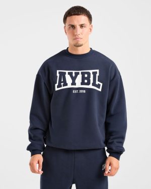 Academy Oversized Sweater - Navy: The Ultimate Blend of Comfort and Style