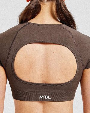 Adapt Seamless Crop Top - Brown: The Ultimate Performance Fit