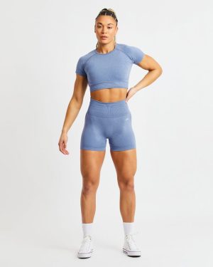 Empower Seamless Shorts - Blue Marl: The Ultimate Performance Wear