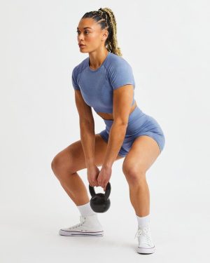 Empower Seamless Shorts - Blue Marl: The Ultimate Performance Wear
