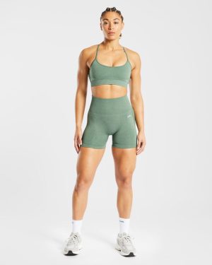 Empower Seamless Shorts - Olive Marl: The Ultimate Performance Wear