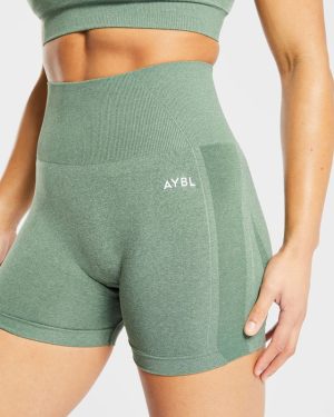 Empower Seamless Shorts - Olive Marl: The Ultimate Performance Wear