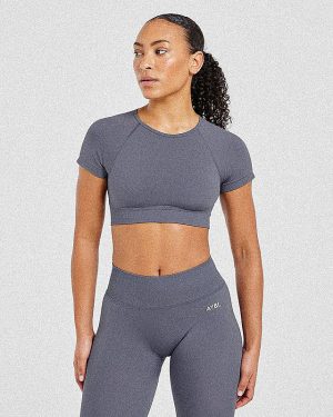 Adapt Seamless Crop Top - Slate: The Ultimate Performance Fit