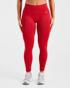 Enhance Seamless Leggings - Red: The Ultimate Compression Fit for Peak Performance
