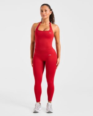 Enhance Seamless Leggings - Red: The Ultimate Compression Fit for Peak Performance