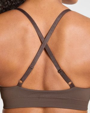 Enhance Seamless Sports Bra - Brown: Ultimate Comfort and Support