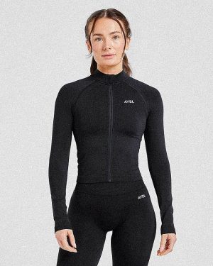 Adapt Seamless Jacket - Black: The Ultimate Sculpting Activewear Layer