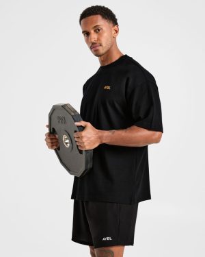 Essential Oversized T Shirt - Black/Mango Yellow: The Ultimate Comfort Upgrade