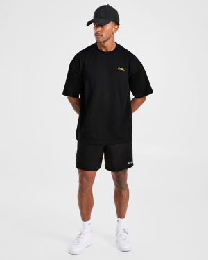 Essential Oversized T Shirt - Black/Mango Yellow: The Ultimate Comfort Upgrade