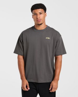 Essential Oversized T Shirt - Charcoal/Butter: The Ultimate Comfort Staple