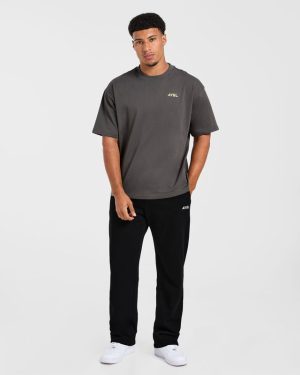 Essential Oversized T Shirt - Charcoal/Butter: The Ultimate Comfort Staple